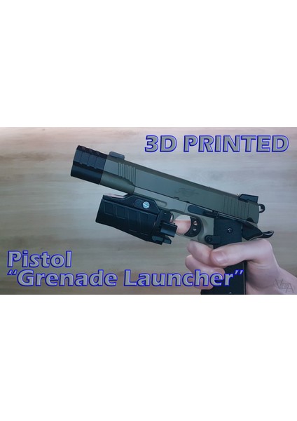 Airsoft Tabanca El Bombası Başlatıcısı (Sadece Plastik Aparattır!!!) 3D