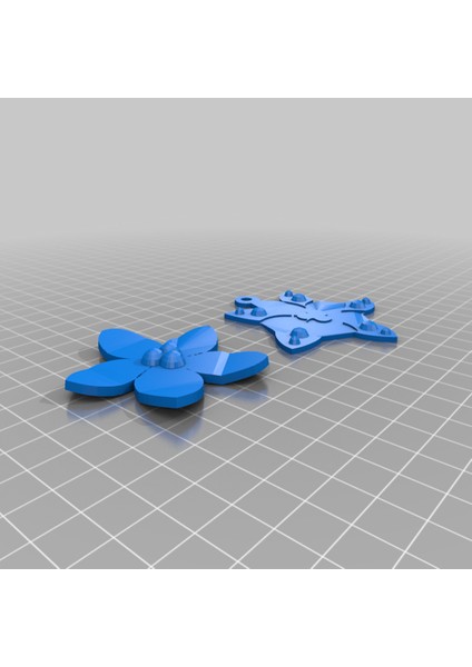 Poinsettia Küpeleri Veya Kolye (Sadece Plastik Aparattır!!!) 3D