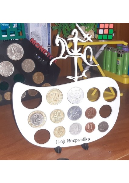 Madeni Para Standı. Ikinci Litvanya Cumhuriyeti (Sadece Plastik Aparattır!!!) 3D