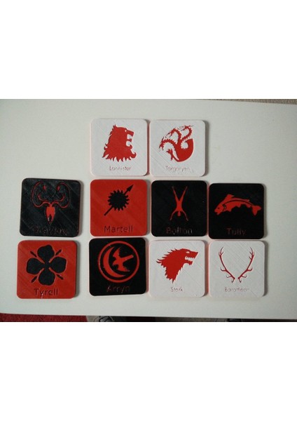 Game Of Thrones Içecek Bardak Altlıkları (Plastik Aparattır) 3D