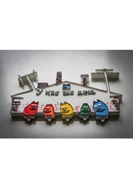Ana Key Sahip + Key Zincirler Kedileri (Plastik Aparattır!!!) 3D