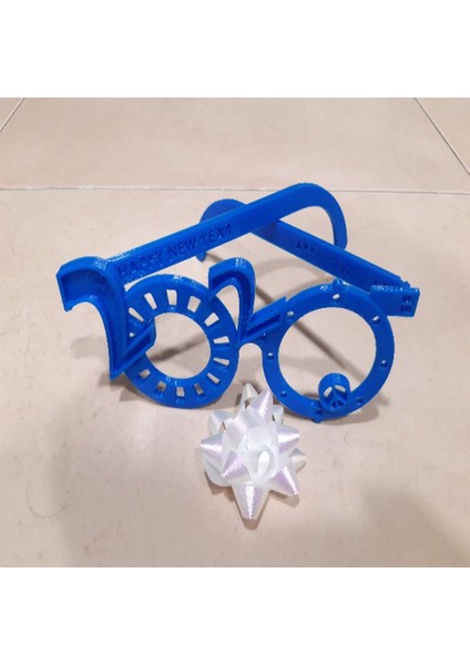 2020 Mutlu Yıllar Partisi Eğlenceli Katlanabilir Gözlükler (Sadece Plastik Aparattır!!!) 3D