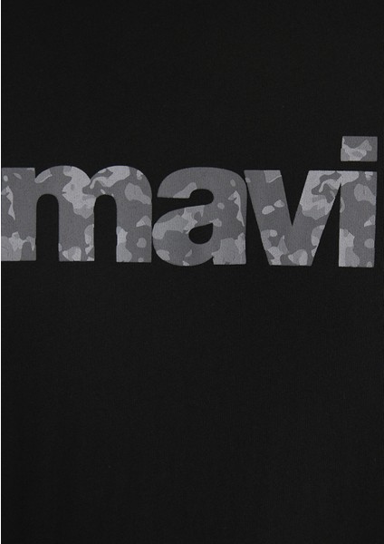 Mavi Logo Baskılı Siyah Tişört 0611039-900