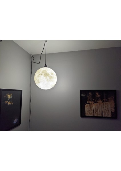 Ikea Hemma Asma/kablolu Lamba Için 12 Inç Ay Lambası (Sadece Plastik Aparattır!!!) 3D