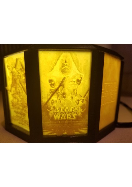 Yıldız Savaşları Poster Litofan Lambası (Sadece Plastik Aparattır!!!) 3D
