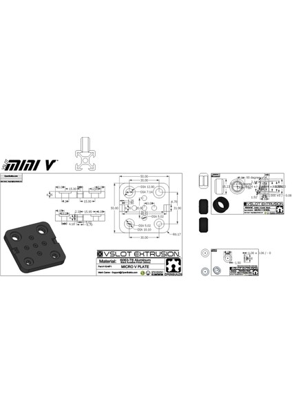 Solidworks 2014 Kaynağı ile Openbuilds'den Mikro/mini V Tekerlek Plakası (Sadece Plastik Aparattır!!!) 3D