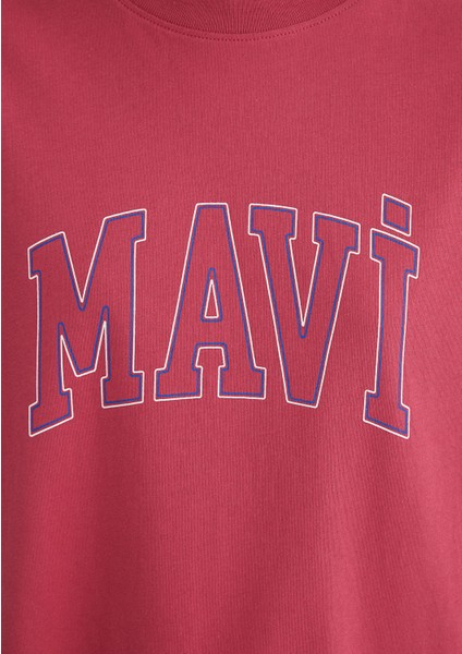 Mavi Logo Baskılı Pembe Tişört 1611193-70931