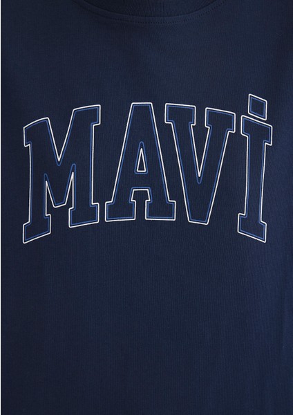 Mavi Logo Baskılı Lacivert Tişört 1611193-70488