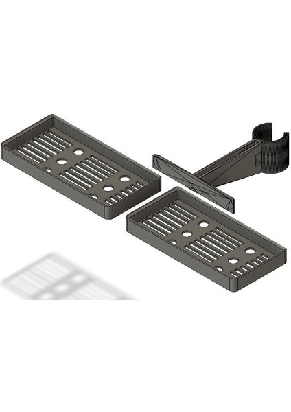 Duş Caddy Için Çift Sabun Tepsisi (Sadece Plastik Aparattır!!!) 3D