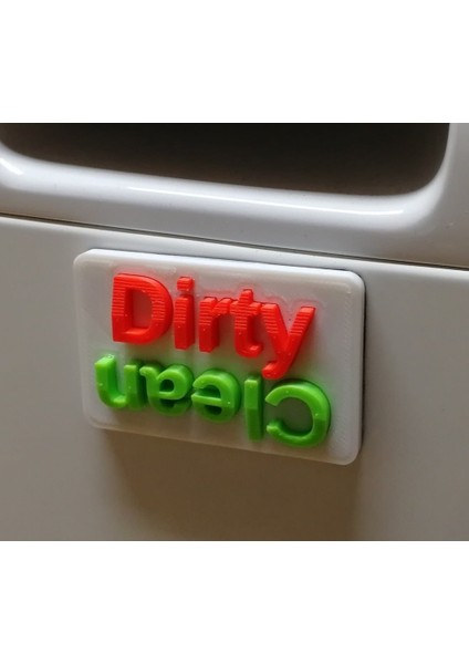 Bulaşık Makinesi Temiz / Kirli Mıknatıs (Özelleştirilebilir Openscad) (Sadece Plastik Aparattır!!!) 3D