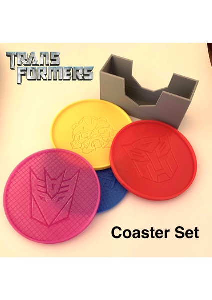 Transformers Coaster Seti (Autobot Decepticon Bumblebee Logosu) (Sadece Plastik Aparattır!!!) 3D fiyatları