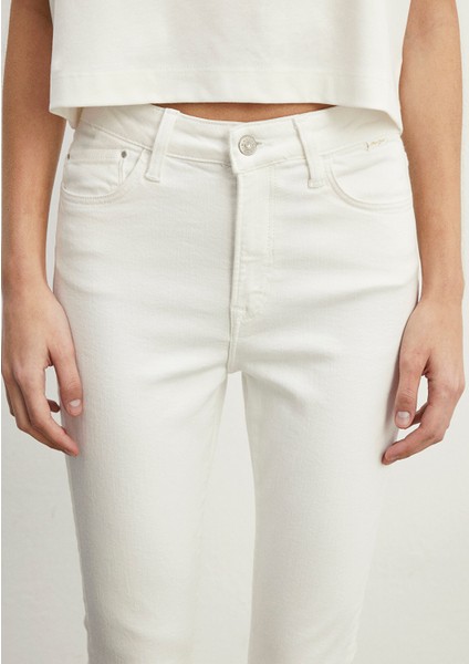 Serenay Gold Shape Beyaz Jean Pantolon 100980-83673
