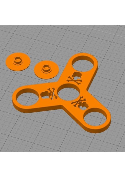 Fidget Spinner Kafatası ve Crossbones (Plastik Aparattır!!!) 3D