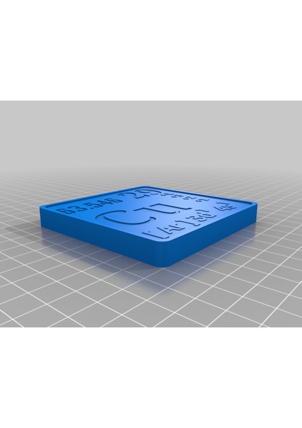 Coaster - Elementlerin Periyodik Tablosu: Bakır (Sadece Plastik Aparattır!!!) 3D
