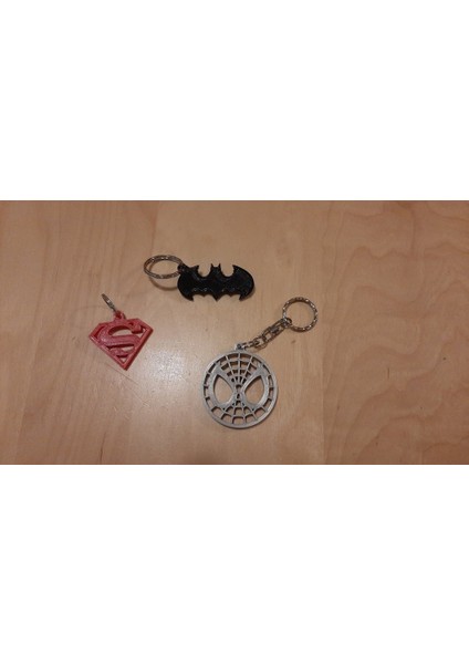 Süper Kahramanlar Anahtarlık, Batman, Süpermen, Örümcek Adam. Anahtar Sahibi (Sadece Plastik Aparattır!!!) 3D