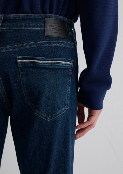 Martin Mavi Premium Puslu Koyu Mavi Jean Pantolon 0037885202
