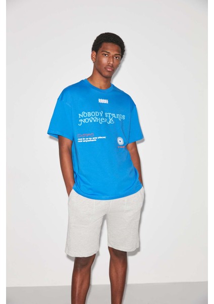Nobody Oversize Mavi T-Shirt fiyatları
