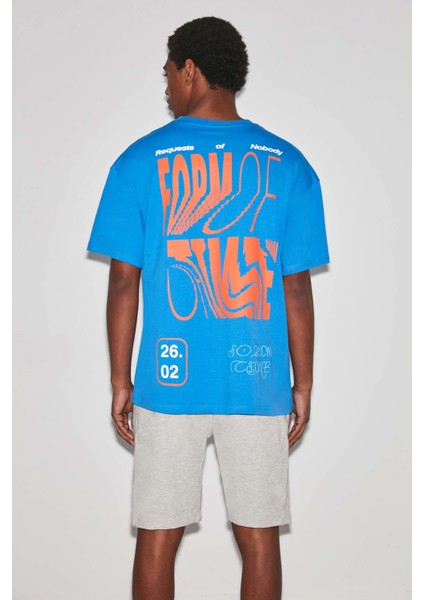 Nobody Oversize Mavi T-Shirt fırsatları