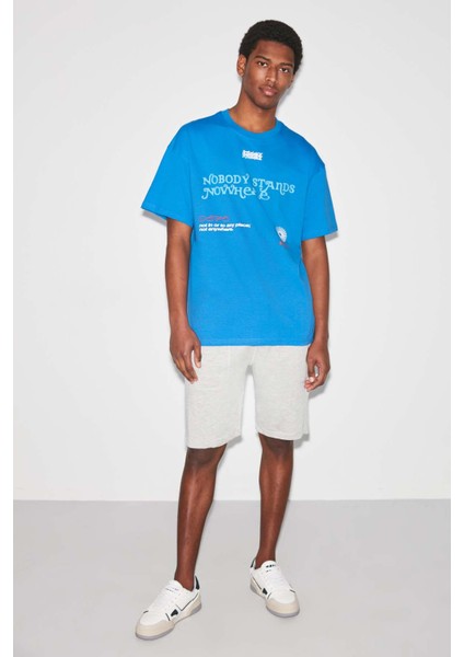 Nobody Oversize Mavi T-Shirt indirimleri