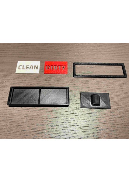 Bulaşık Makinesi Kayar Temiz/kirli Işaret (Sadece Plastik Aparattır!!!) 3D fırsatları