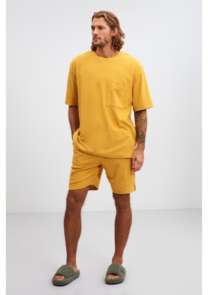 Timothy Relaxed Oversize Safran Sarı T-Shirt