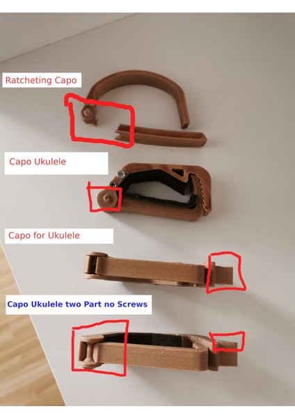 Capo Ukulele Iki Parça Vida Yok (Sadece Plastik Aparattır!!!) 3D fırsatları