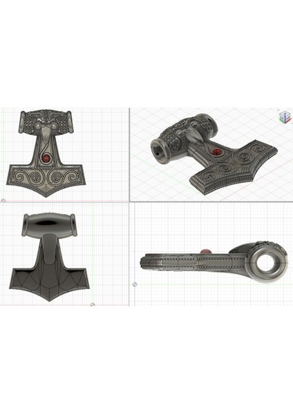 Thor's Hammer - Mjolnir - Kolye (Sadece Plastik Aparattır!!!) 3D modelleri