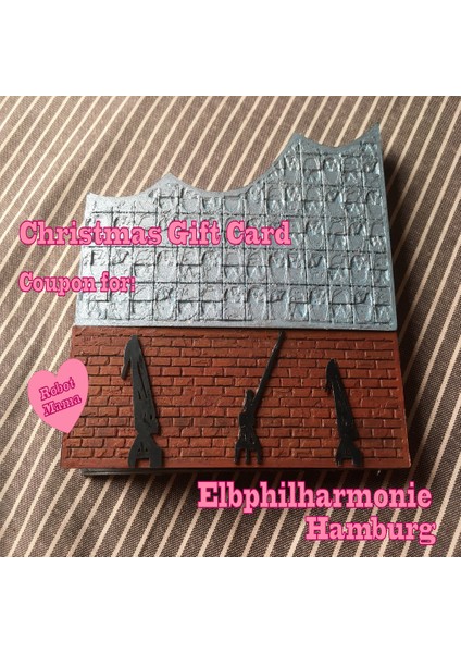 Noel Hediye Kartı Kuponu Elbphilharmonie Hamburg (Sadece Plastik Aparattır!!!) 3D