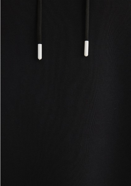 MVJNS Logo Baskılı Kapüşonlu Siyah Sweatshirt 0611786-900