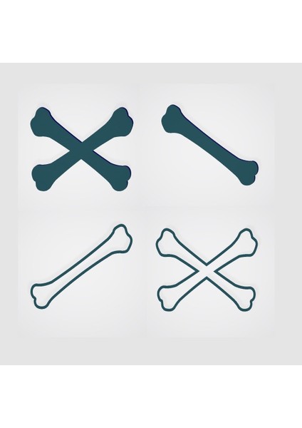 Korsan - Korsan - Çapraz Kemikler - Çapraz Kemikler - Şablon - Şablon (Sadece Plastik Aparattır) 3D