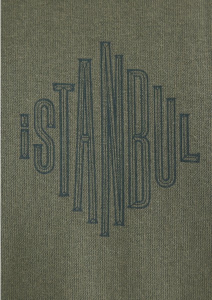 Sırt Baskılı Haki İstanbul Tişört 0611882-80692