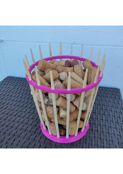 Yemek Çubukları ile Şarap Mantar Kasesi (Sadece Plastik Aparattır) 3D