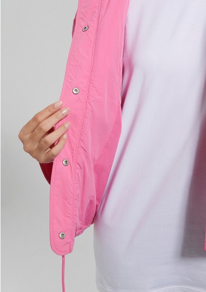 Kapitone Beli Bağcıklı Pembe Ceket 1110323-86413