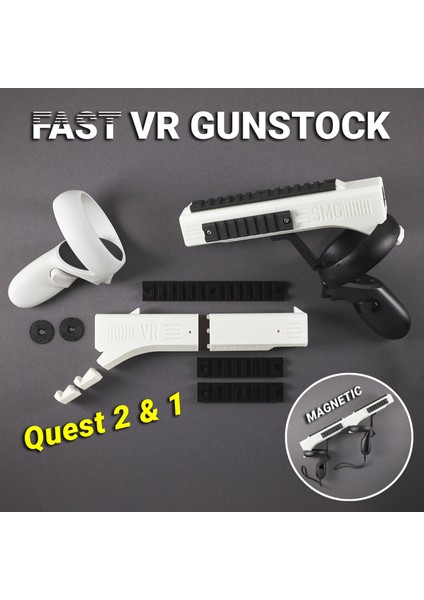 Tabanca Vr Manyetik Gunstock Oculus Rift-S Quest2 (Sadece Plastik Aparattır!!!) 3D indirimleri