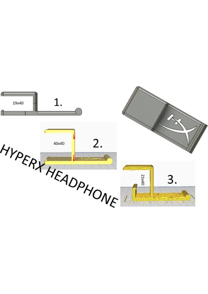 Hyperx Kulaklık Tutucu Masaya (Sadece Plastik Aparattır) 3D fiyatları
