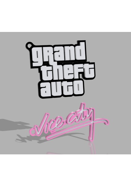 Gta Vice City Keyrings (Sadece Plastik Aparattır) 3D