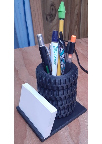 Lastik Yığın Kalem Kupası Kartvizat Tutucu (Sadece Plastik Aparattır!!!) 3D
