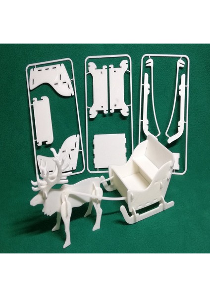 Atlı Kızak Yılbaşı Kartı Seti 3D Baskı (Sadece Plastik Aparattır!!!) 3D