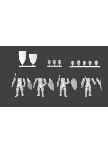 Özelleştirilebilir Şövalye Piyade Minyatürleri (Sadece Plastik Aparattır!!!) 3D modelleri