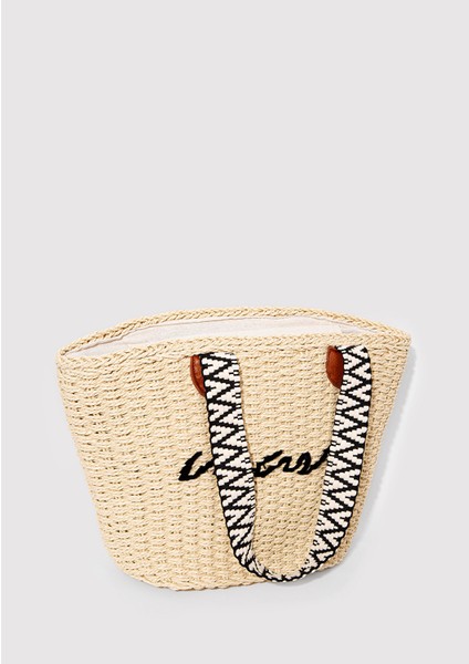 Mavi Logo Hasır Omuz Çantası 1910145-82044