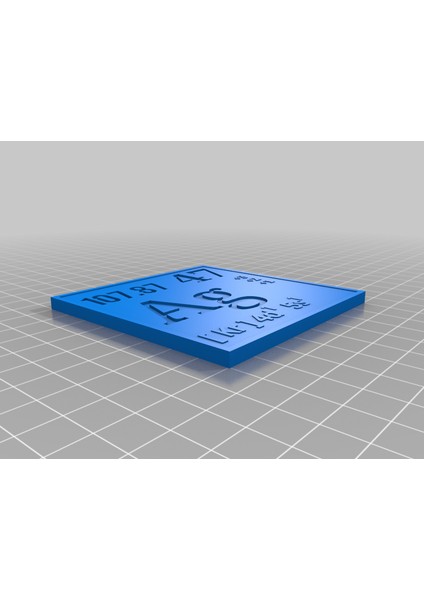 Elementlerin Periyodik Tablosu Coasters Pt, Cu, Au, Ag, Nı, Pd, Sn (Sadece Plastik Aparattır!!!) 3D