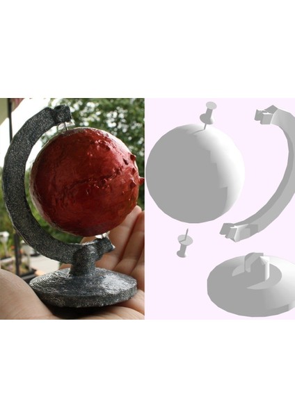 Basit Mars Globe Tacks (Smgsut!) (Sadece Plastik Aparattır!!!) 3D