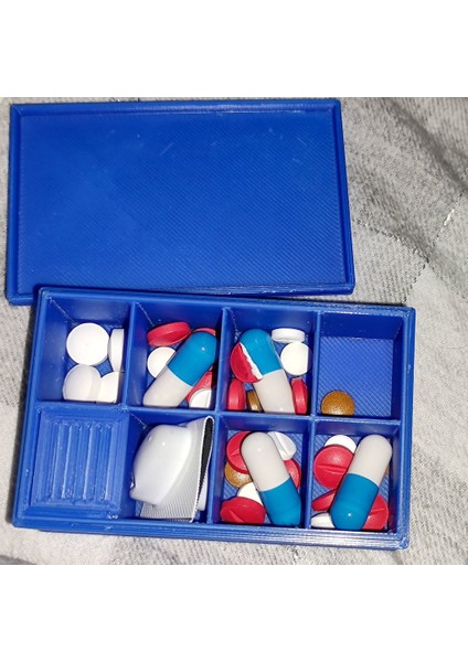 Silika Jel Bölmeli Hap Kutusu (Sadece Plastik Aparattır!!!) 3D