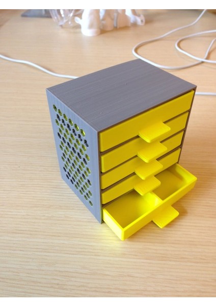 Onaltılık Desen Kenarları ile Özelleştirilebilir Çekmece Kutusu (Sadece Plastik Aparattır!!!) 3D