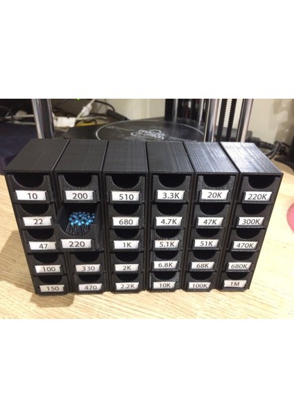 Direnç, Kapasitans, Ic, Elektronik Bileşenler Depolama Çekmeceleri (Plastik Aparattır!!!) 3D