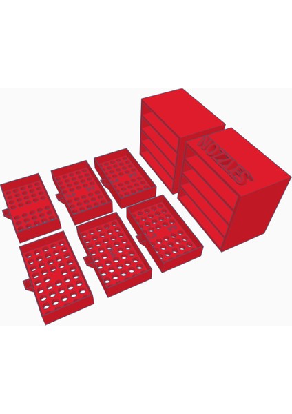 Çok Sayıda Nozul Için Çekmece (Sadece Plastik Aparattır!!!) 3D