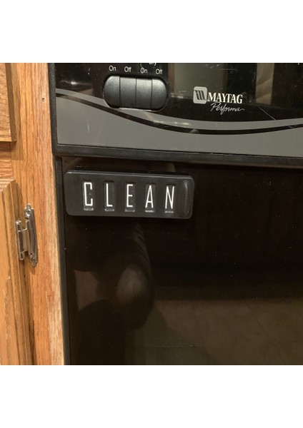 Bulaşık Makinesi Temiz / Kirli Işaret (Sadece Plastik Aparattır) 3D