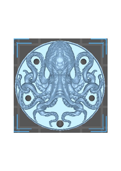 Delikli Ahtapot Madeni Para (Sadece Plastik Aparattır) 3D