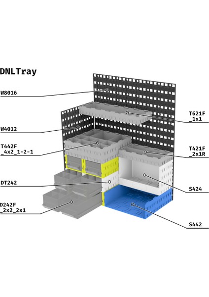 Dnltray - Ultimate Organizer Sistemi (Sadece Plastik Aparattır) 3D