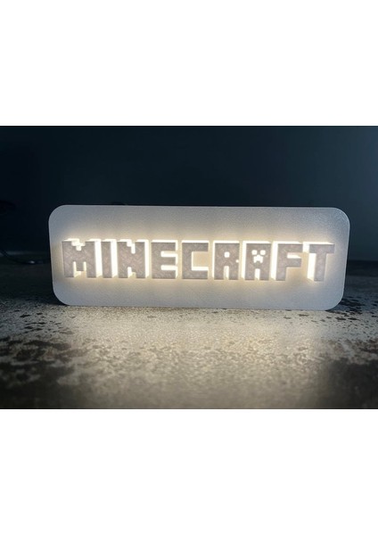 Minecraft Logo Lambası (Sadece Plastik Aparattır) 3D